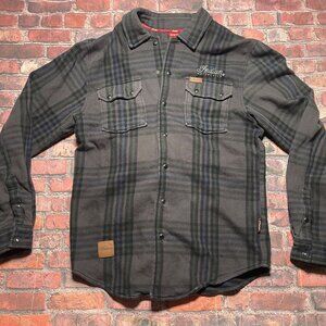 Indian Motorcycle Plaid Long Sleeve Flannel Shirt Size M Casual Grunge Biker